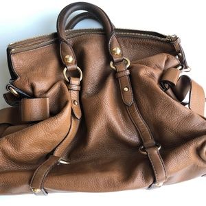 Miu Miu Vitello Lux Bow Bag Satchel